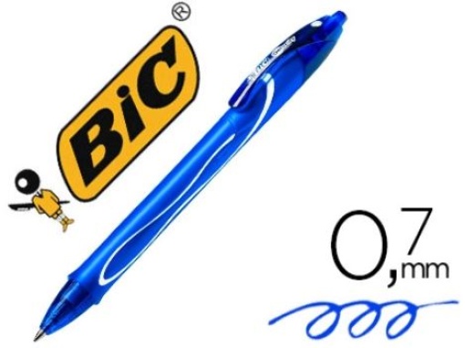 Esferografica Gel Bic Gelocity Quick Dry Retratil 0.7mm Azul