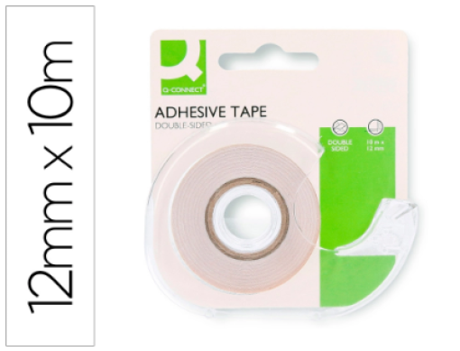 Fita Adesiva Dupla Face Q-Connect 10mt x12mm C/ Desenrolador (KF17007)