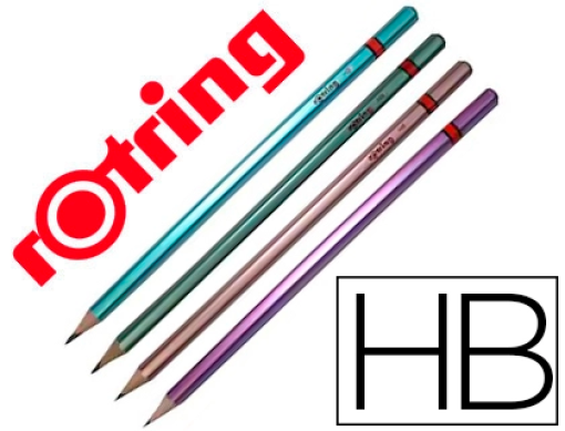 Lapis Grafite Rotring Metallic HB Corpo Cores Sortidas Cx.72un (2090067)