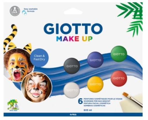 Conjunto Giotto Make Up Pintura Facial 6 Frascos 5ml Cores Classicas