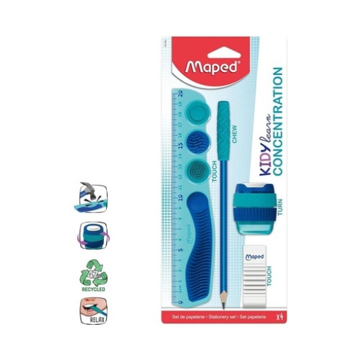 Conjunto Escolar Maped Kidy Learn Concentration 4 Peças