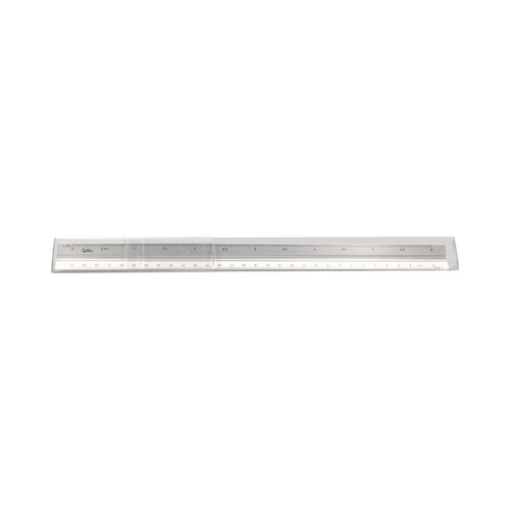 Escala Liderpapel Aluminio 1:100/1:200/1:250/1:300/1:400/1:500 comprimento 30cm (EL01)
