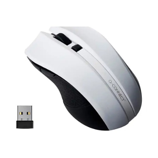 Rato Q-Connect Otico Sem Fios 1000dpi Recetor USB 2,4ghz Branco (KF10970)