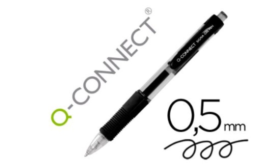 Esferografica Gel Q-Connect Sigma Retratil 0,5mm Preto (KF00381)