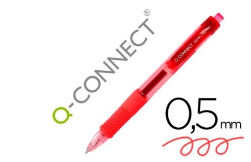 Esferografica Gel Q-Connect Sigma Retratil 0,5mm Vermelha (KF00383)
