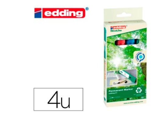 Marcador Edding 21 Ecoline 90% Reciclado Bolsa 4cores Sortidas