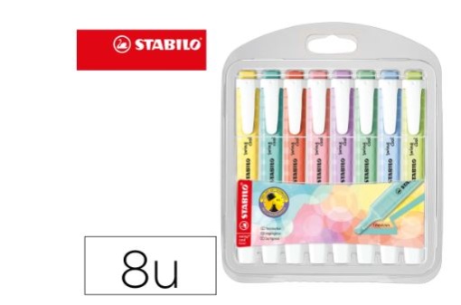 Marcador Fluorescente Stabilo Swing Cool Pastel Estojo 8 Cores Sortidas