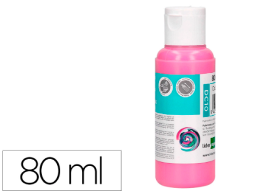 .Guache Liquido Liderpapel Acrilico 80ml Rosa (DC10)