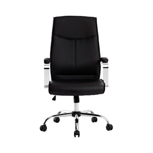 Cadeira Direcao Q-connect Modena Imit. Pele Rodas Premium Preta (KF04628)