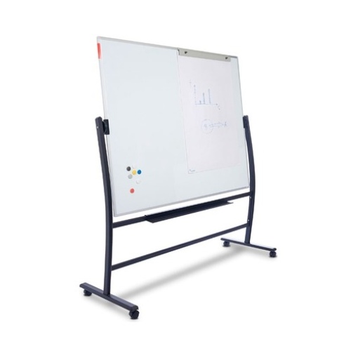 Quadro Branco Rocada Aço Lacado Magnetico Moldura Aluminio Dupla Face Giratorio Curve 2000x1200mm