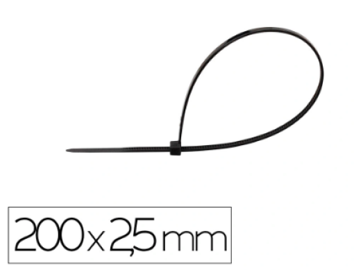 Abracadeira Q-Connect 200x2,5mm Preta Emb.100un (KF17186)