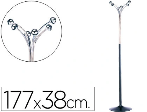 Cabide Sie Metalico 6 Suportes Redondos Preto 177x38cm (600)