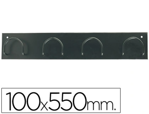 Cabide Sie Parede Metalico 4 Suportes Preto 100x550mm (611-N)