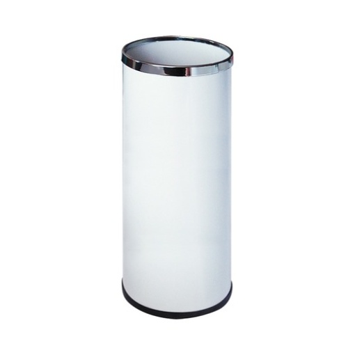 Porta Guarda-Chuvas Sie Metalico Redondo C/Aros Cromados 500x215mm Branco (301-B)