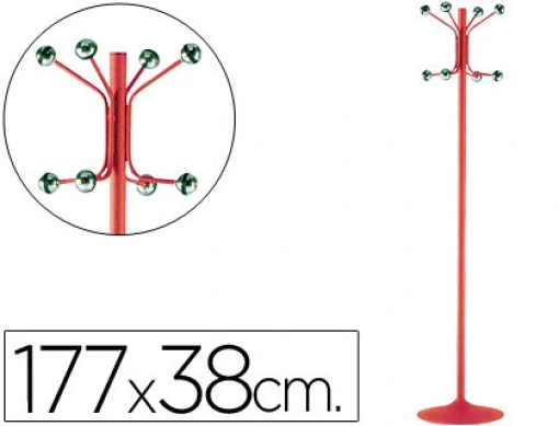 Cabide Sie Metalico 8 Suportes Vermelho 177x38cm (606-R)