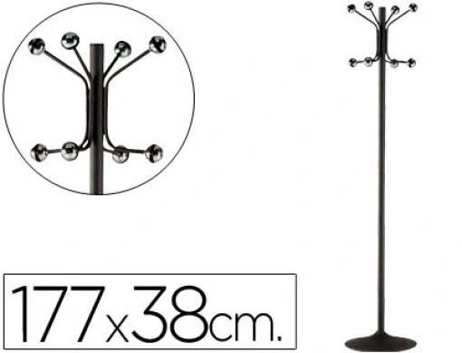 Cabide Sie Metalico 8 Suportes Preto 177x38cm (606-N)