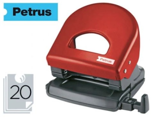 Furador Petrus 62 Vermelho (Capacidade 20folhas)