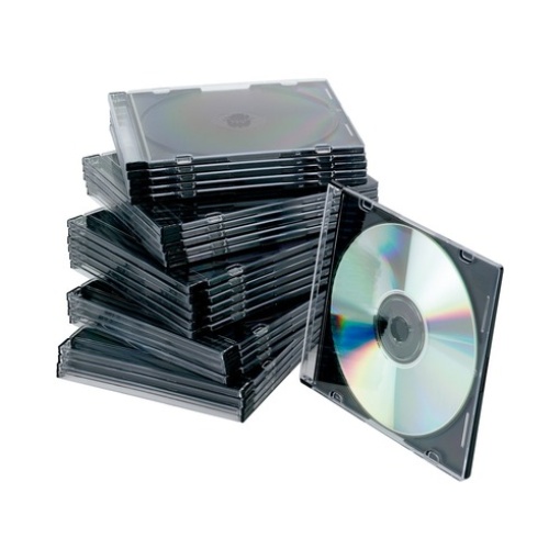 Caixa Plastico Q-Connect P/CD'S e DVD'S Slim Preta Pack 25un (KF02210)