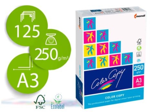 Papel Color Copy A3 250gr. Emb.125fls