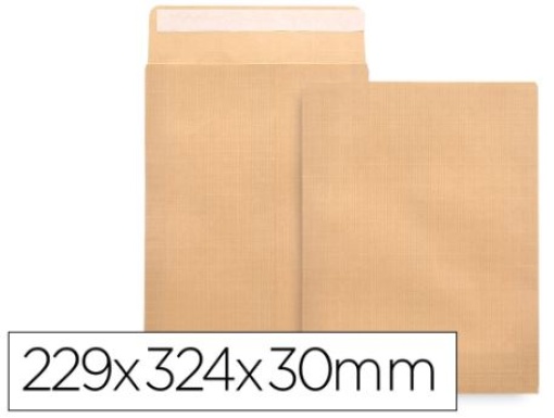 Envelope Saco Liderpapel Kraft C/Fole 229x324x30mm C/ Aba e Tira de Silicone Papel 120gr Cx.50uni