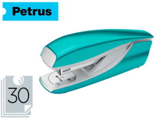 Agrafador Petrus 635 Wow Cap.30fls (24/6-26/6) Turquesa Metalizado (624329)