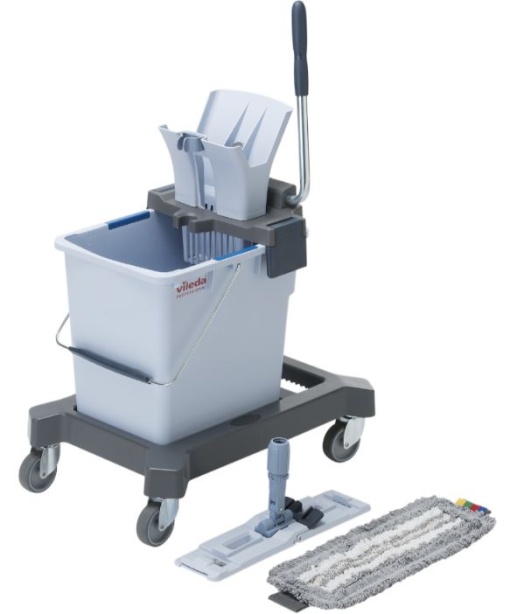 Balde Vileda Professional 25L Kit Single Trio Cinza