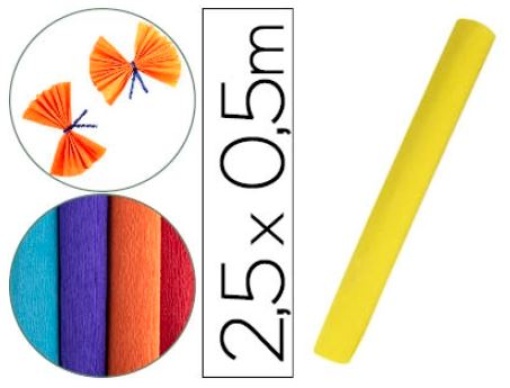 Papel Crepe Florista Liderpapel 50cm x 2,5m 85gr Amarelo (CP31)