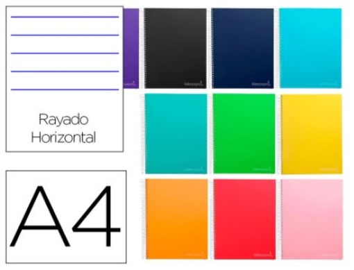 Caderno Espiral Liderpapel A4 Jolly Capa Dura 140F 75gr Pautado 5 Bandas de Cores 4 Furos Cores Sortidas (BA02)