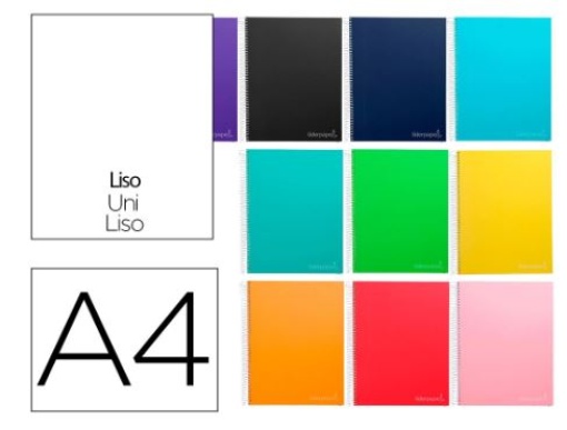 Caderno Espiral Liderpapel A4 Jolly Capa Dura 140F 75gr Liso 5 Bandas de Cores 4 Furos Cores Sortidas (BA32)