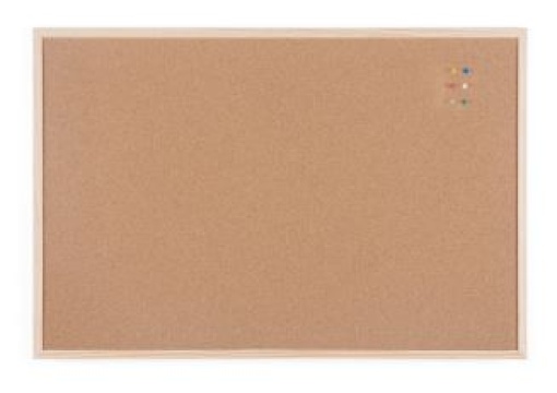 Quadro Cortiça 900x600 Aro Madeira Bi-Office (6mm Cartao Backside)